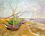 Vincent van Gogh Fishing Boats on the Beach painting